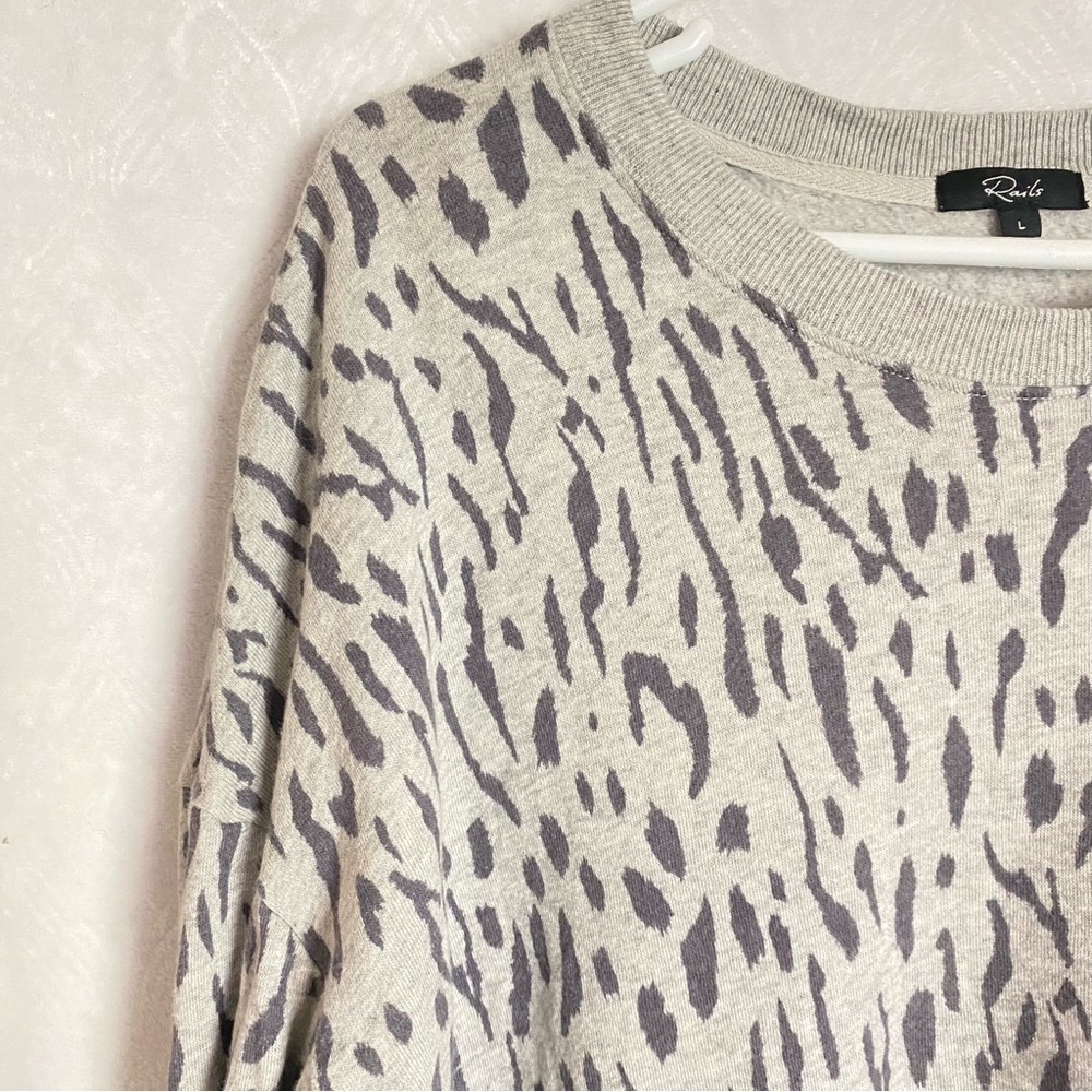 Rails Marlo Sweater Abstract Cheetah Print In Gre… - image 6